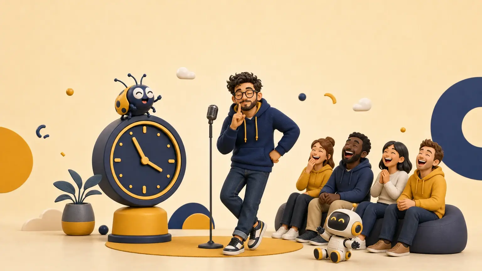 Illustration originale pour l’article « Le rôle du timing dans une bonne blague »