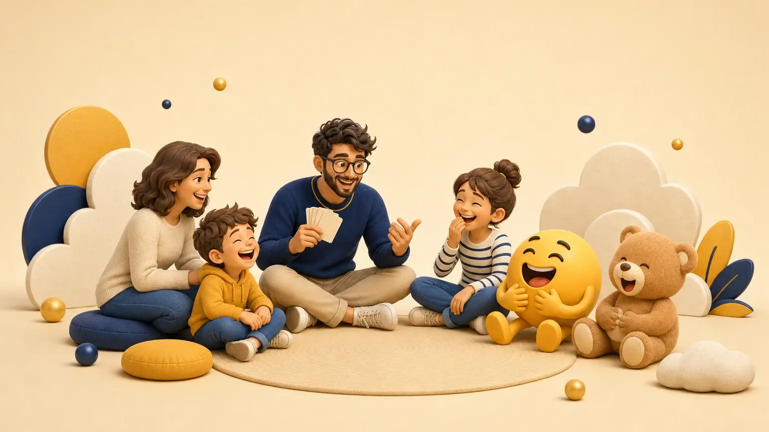 Illustration originale pour l’article « Les meilleures blagues pour enfants à raconter en famille »