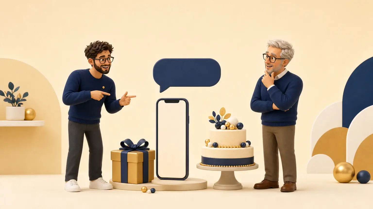 Illustration originale pour l’article « SMS d’anniversaire drôle : 60 messages courts pour WhatsApp »