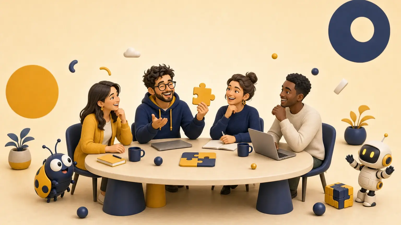 Illustration originale pour l’article « Blagues sur les réunions : 23 idées pour faire sourire les collègues »