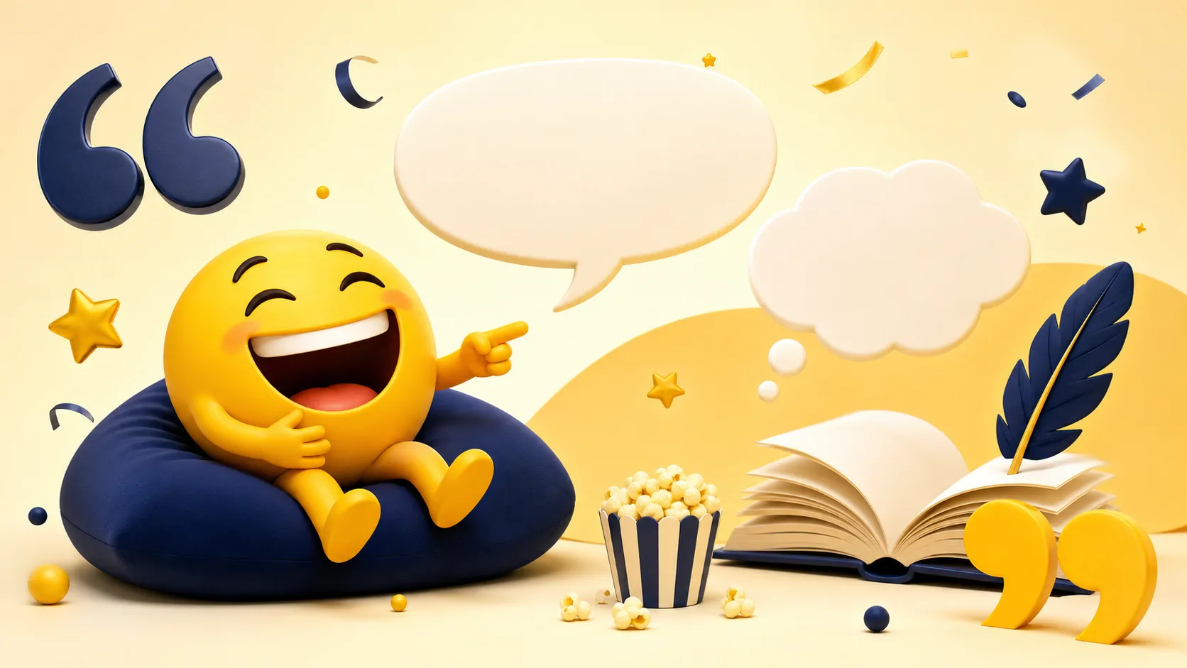 Illustration joyeuse autour des blagues et jeux de mots